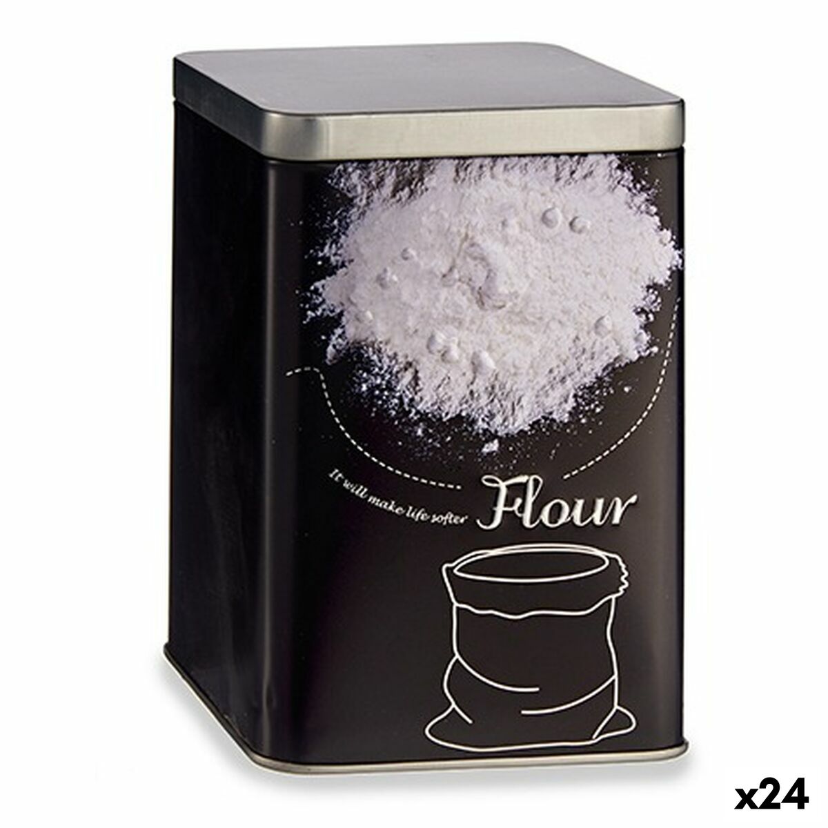Tin Kinvara W7067-2 W7067-2 Black 1 L Flour (24 Units)