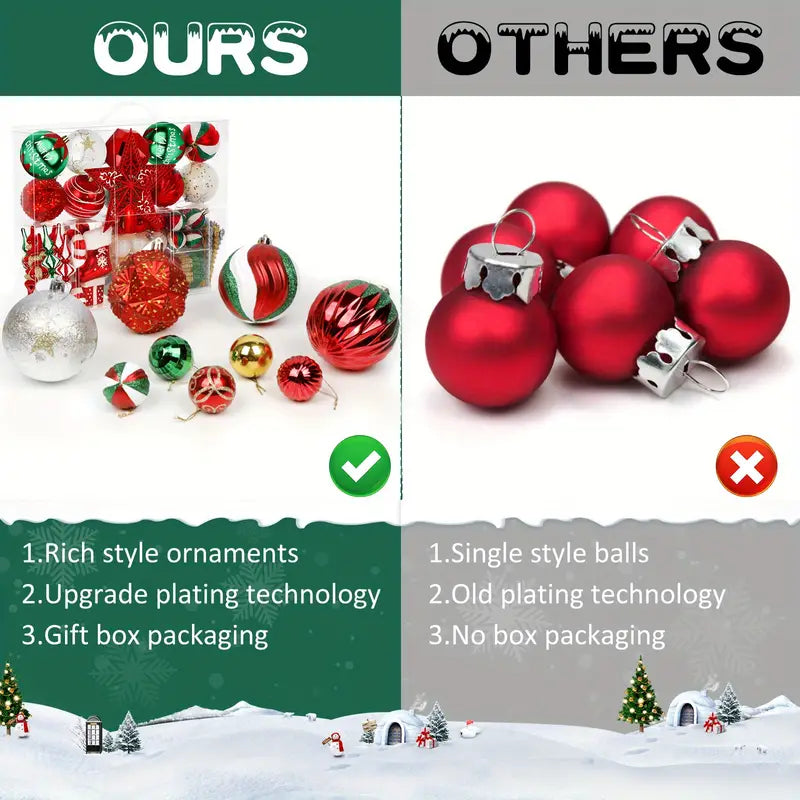 Enchanting Elegance: 106-Piece Christmas Ball Ornament Set